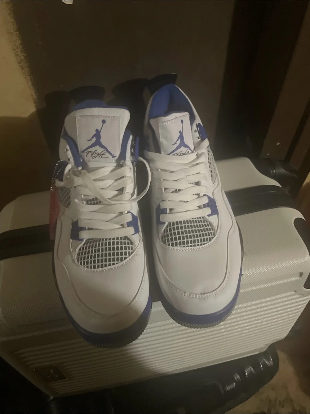 Jordan Kids White and Royal Blue Retro Sneakers